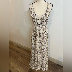 Molly Bracken Floral Maxi Dress M Wrap around faux